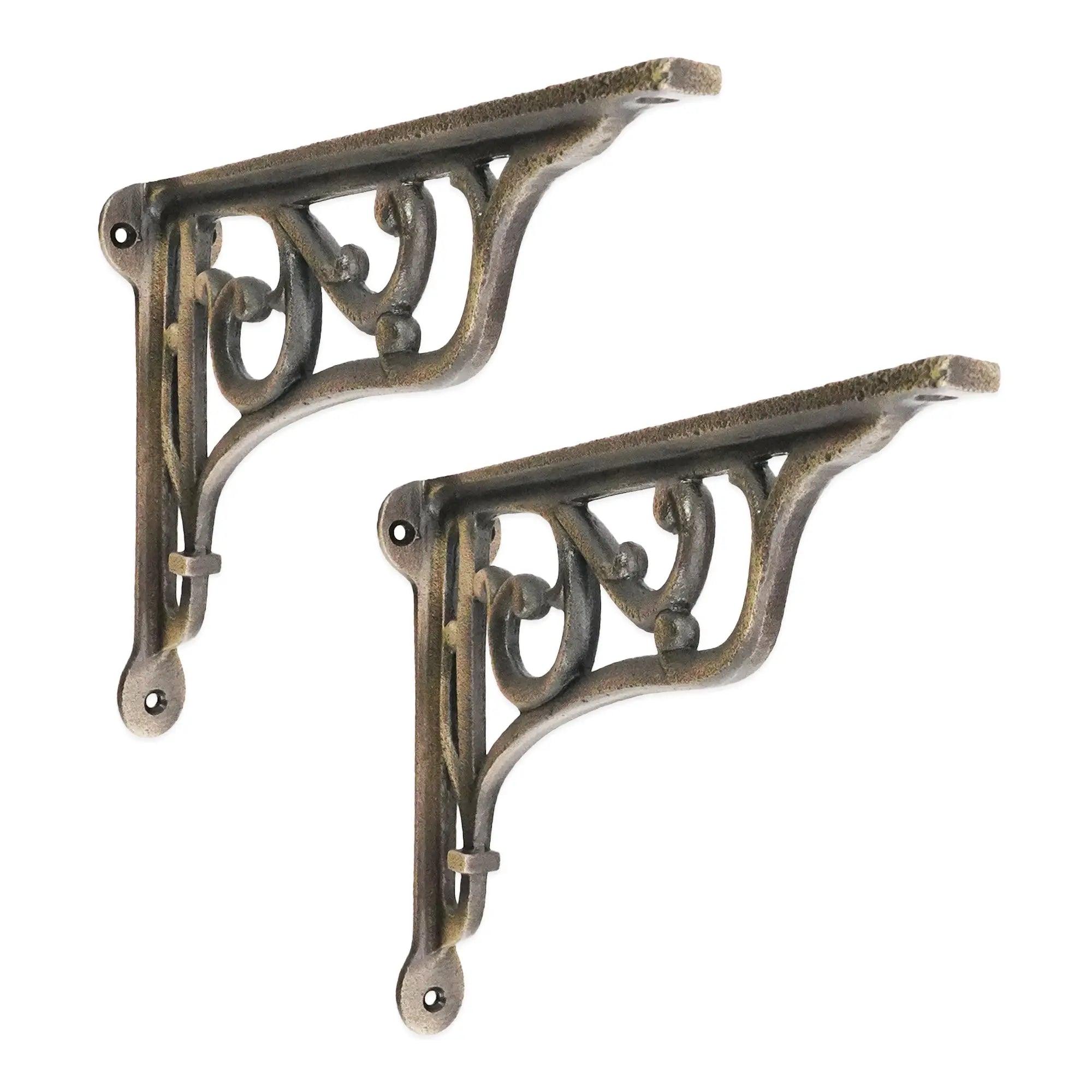 Edwardian Scroll Shelf Bracket Matt Antique (Sold in Pairs) Spira