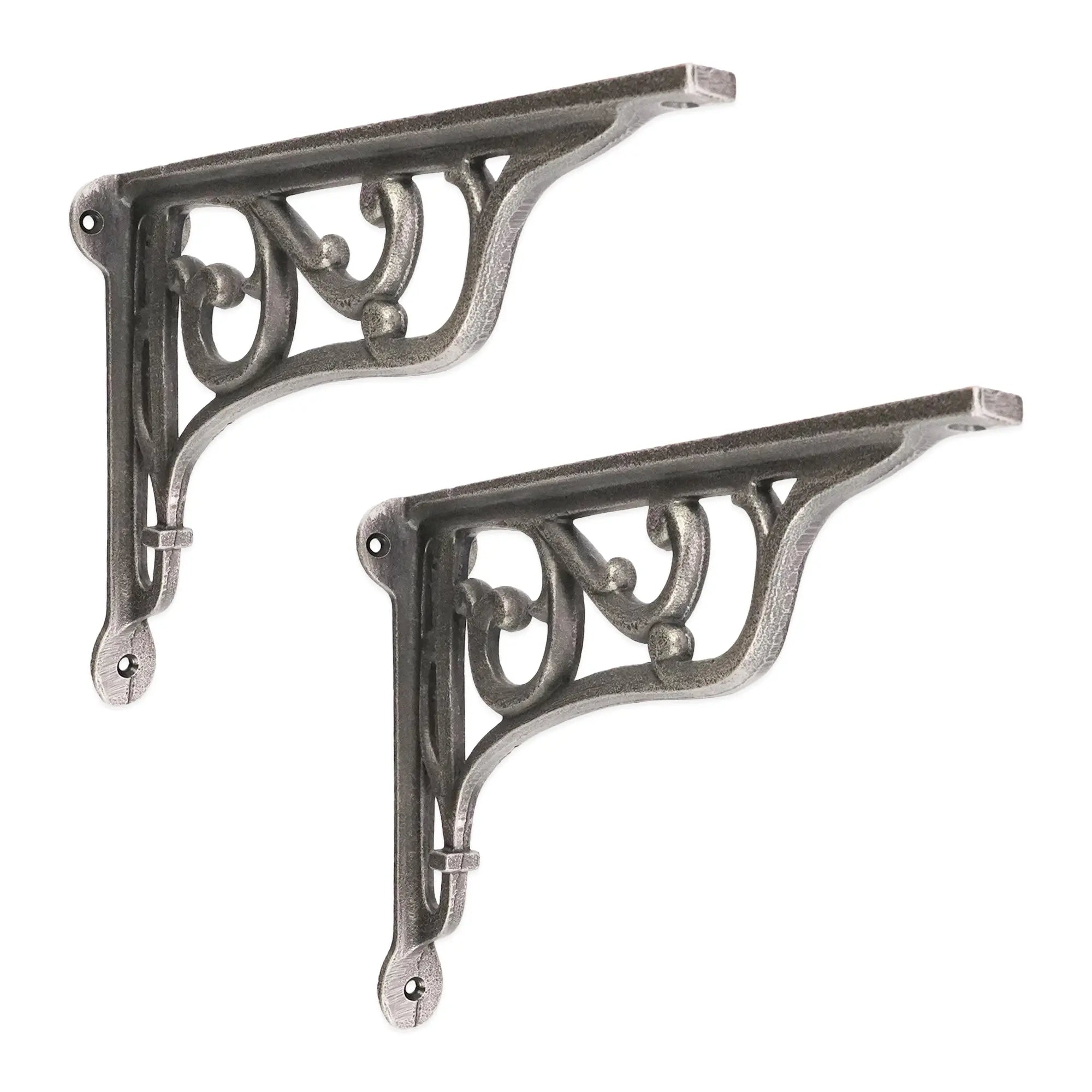 Edwardian Scroll Shelf Bracket Pewter (Sold in Pairs) Spira