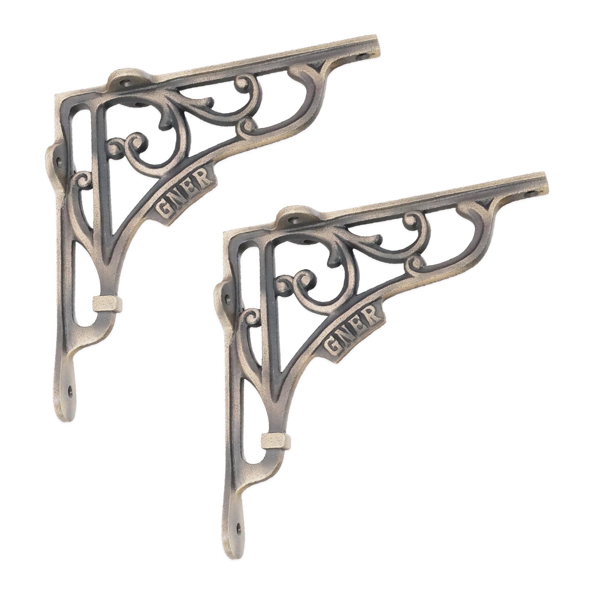 GNER Shelf Bracket Matt Antique 180x180mm (Sold in Pairs)