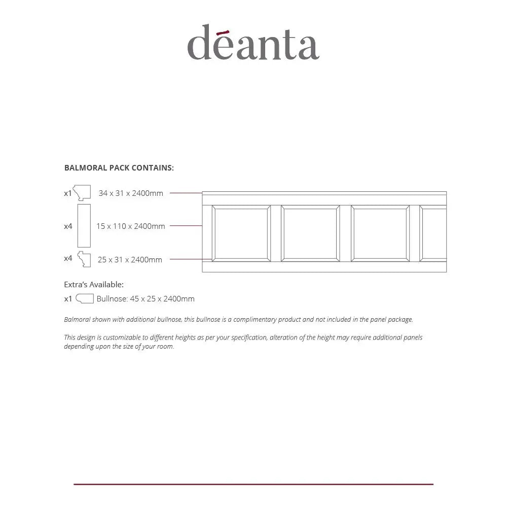 White Primed Balmoral Wall Panelling Deanta