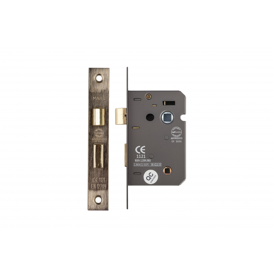 3 Lever Bathroom Lock Satin Nickel