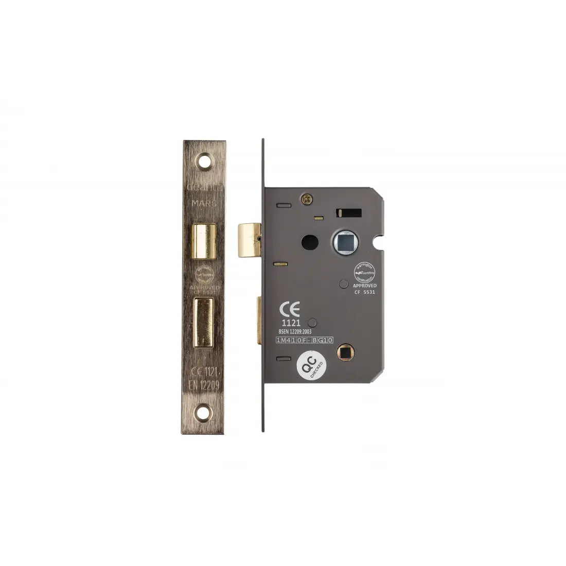 3 Lever Bathroom Lock Satin Nickel Deanta