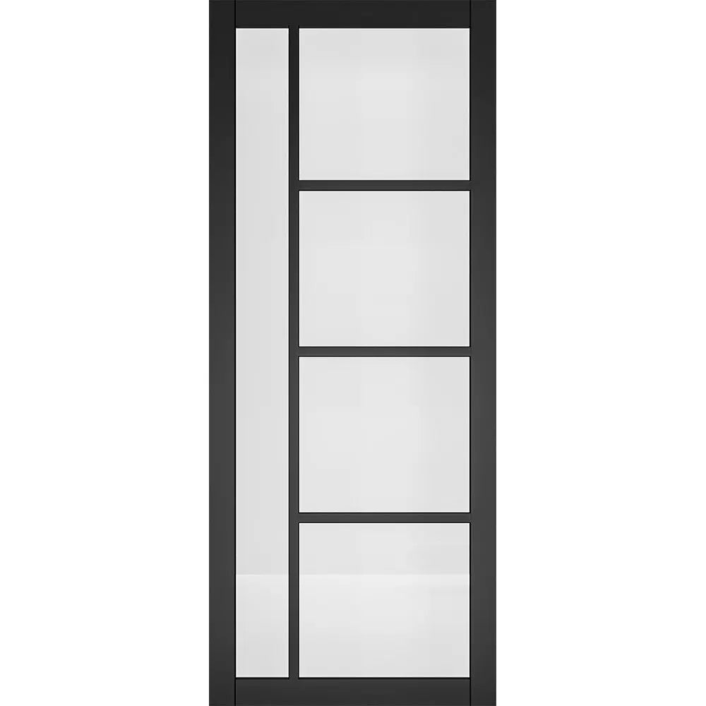 Brixton Black Prefinished Glazed Internal Door