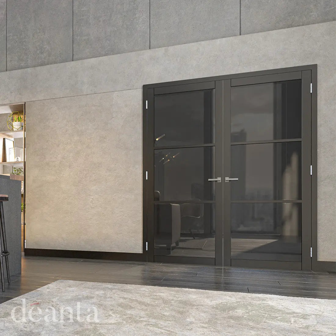 Camden Black Prefinished Tinted Glaze Internal Door