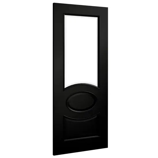 Clarendon Black Prefinished Bevelled Glaze Door Deanta