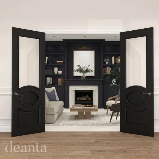 Clarendon Black Prefinished Bevelled Glaze Door Deanta