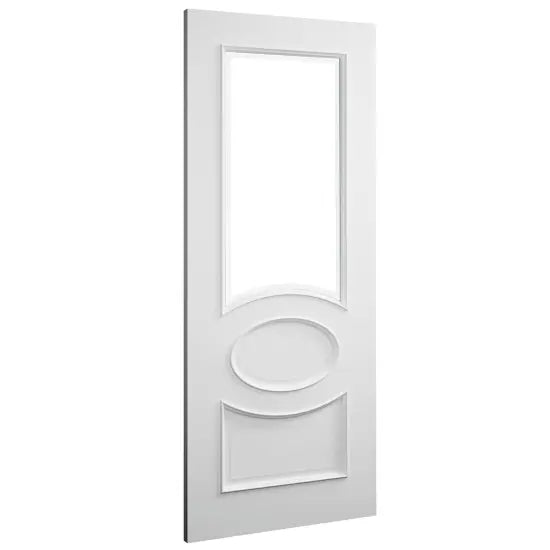 Clarendon White Primed Bevelled Glaze Door Deanta