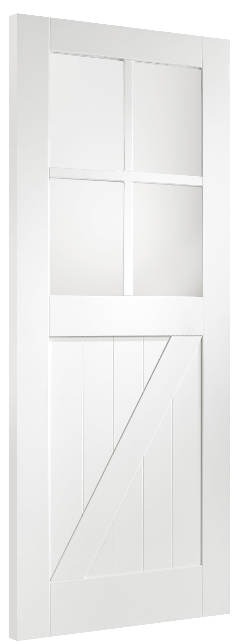 Cottage Internal White Primed Door with Clear Glass