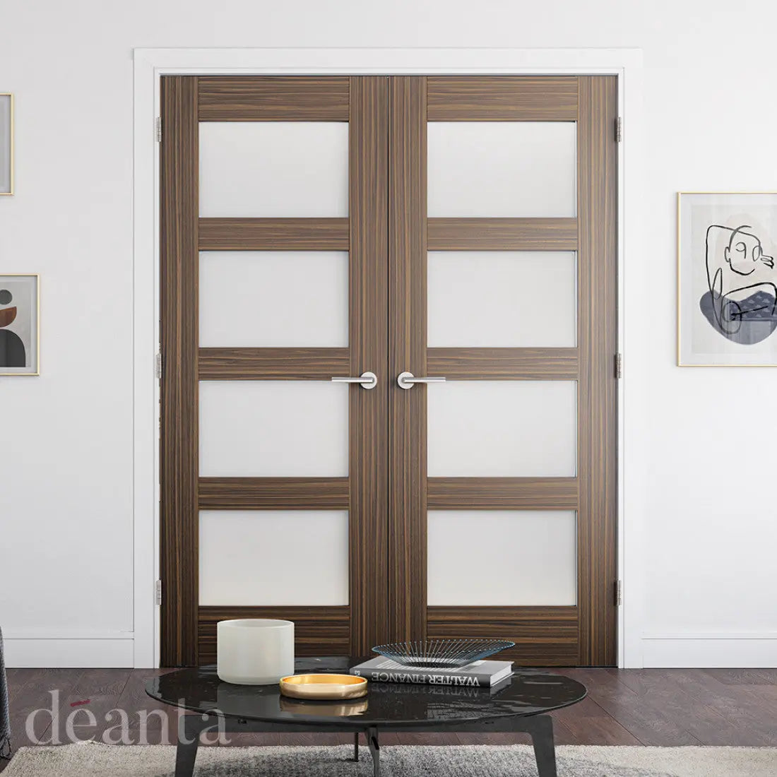 Coventry Prefinished Walnut Obscure Glaze FSC Internal Door
