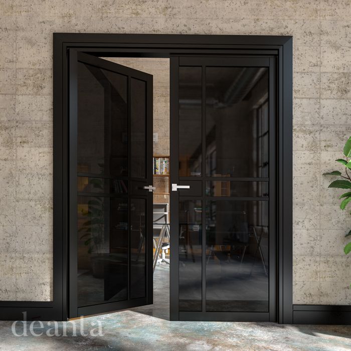Dalston Black Prefinished Tinted Glaze Internal Door