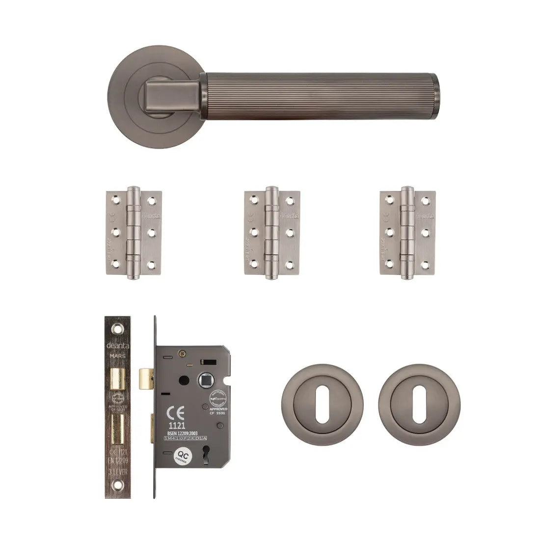Delphi Mortice Kit Matt Satin Black Nickel 2