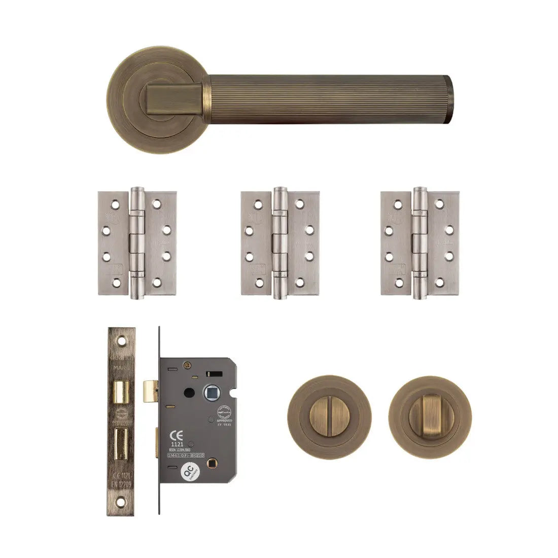 Delphi Bathroom Kit Matt Antique Brass
