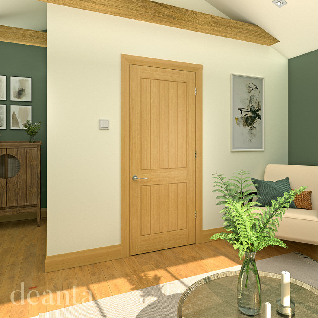 Ely Prefinished Oak 2 Panel internal door Oak life