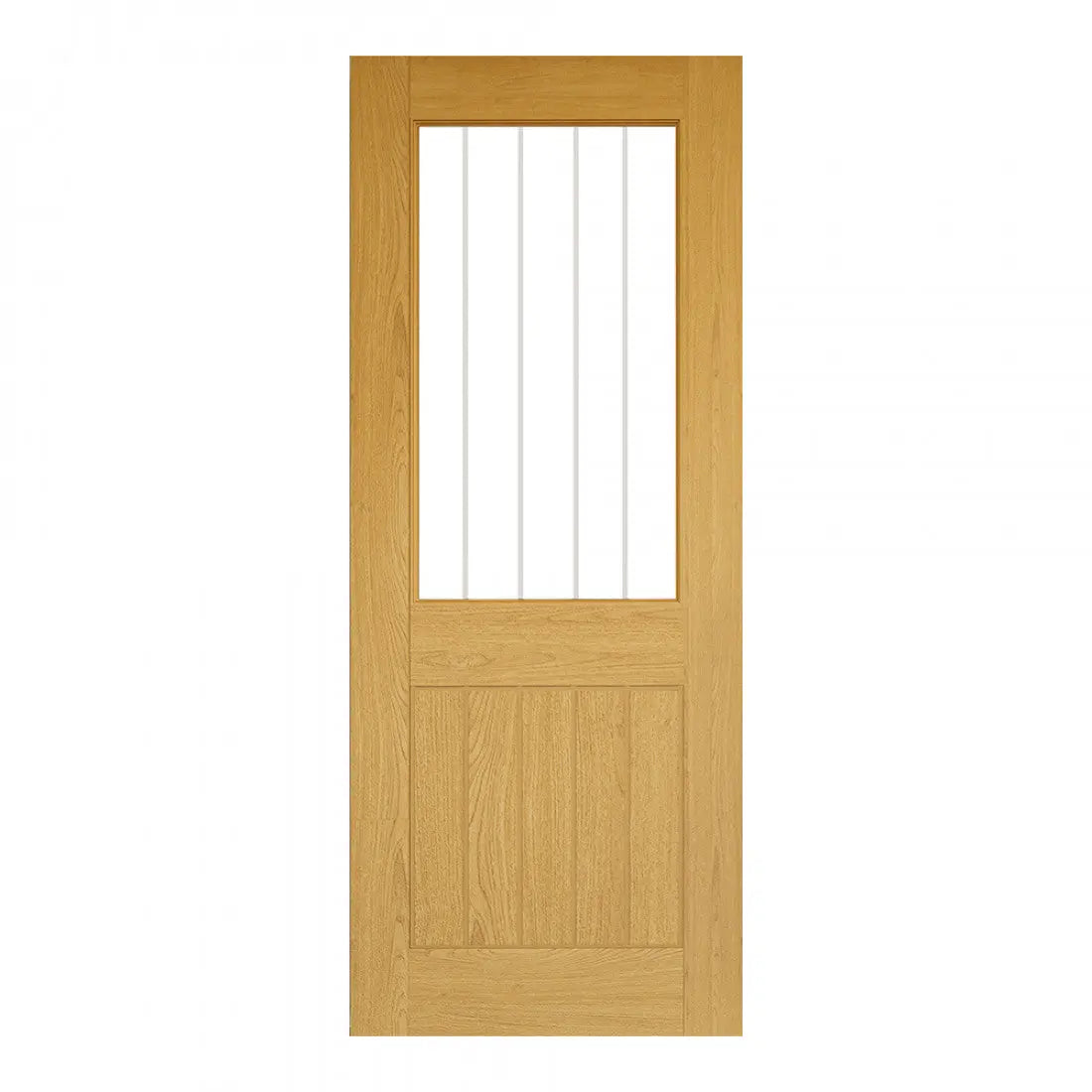Ely Unfinished Oak 2 Panel Glazed Internal Door