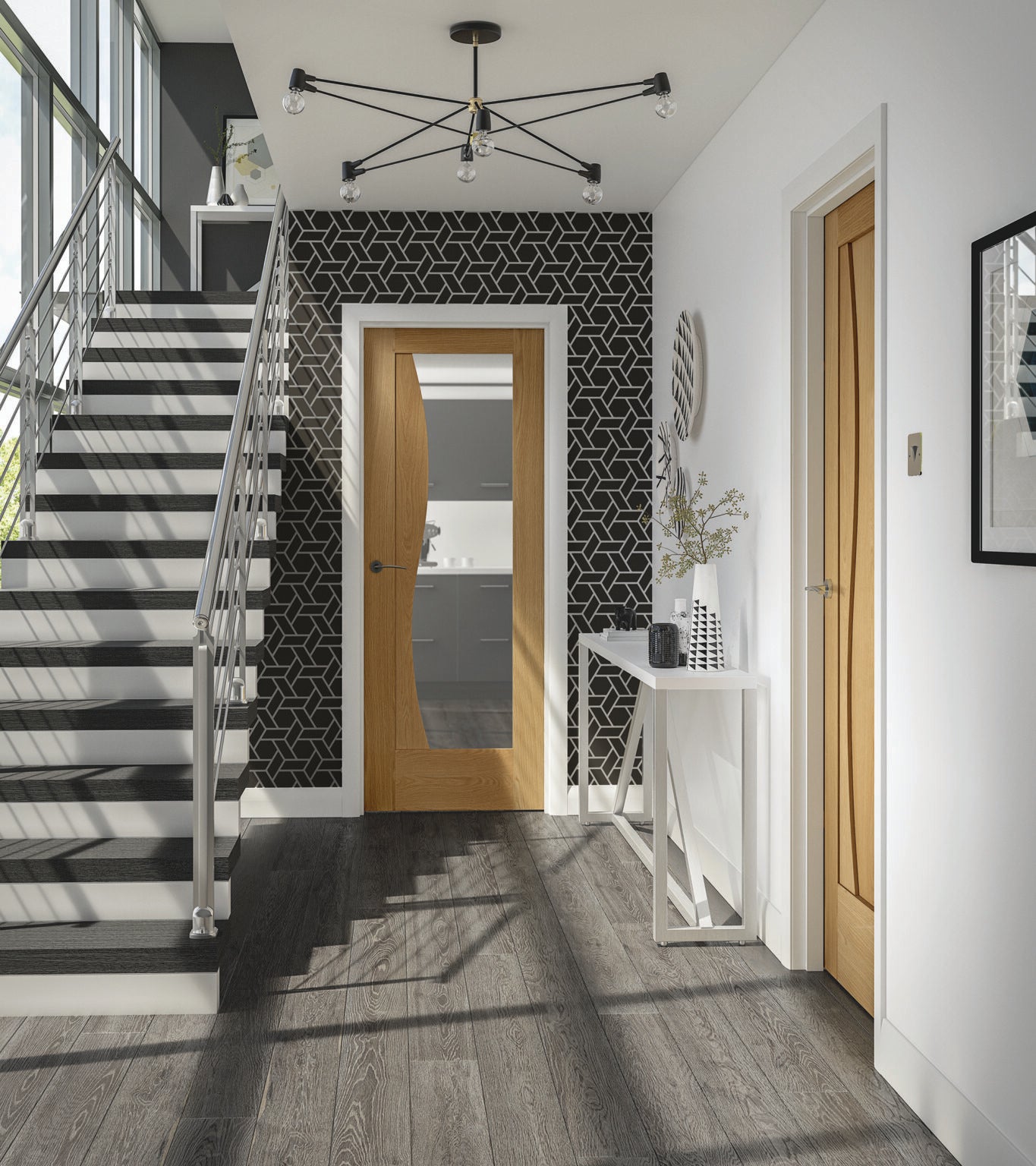 Emilia Internal Oak Door with Clear Glass life