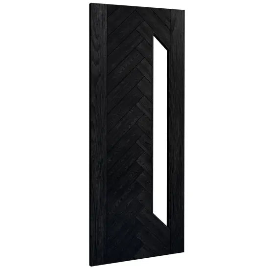 Fontaine Brushed Black Oak Glazed Door Deanta