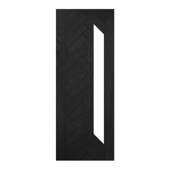 Fontaine Brushed Black Oak Glazed Door Deanta