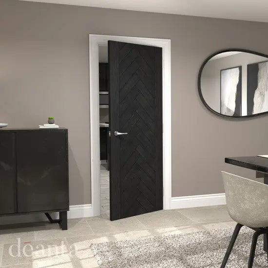 Fontaine Brushed Black Oak Door Deanta