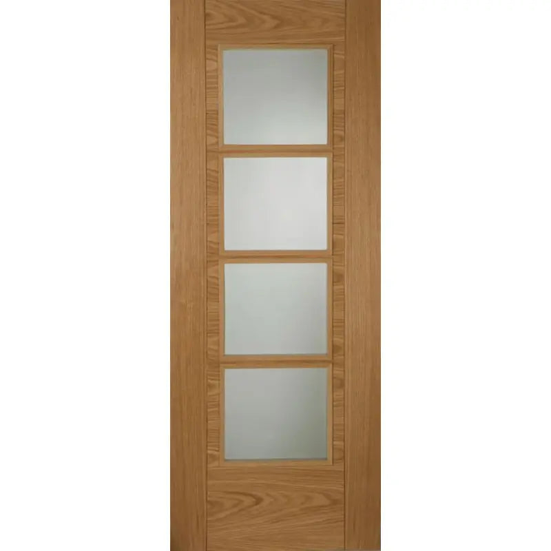 ISEO Crown Cut Veneer Central 4 Light Glazed Fire Door