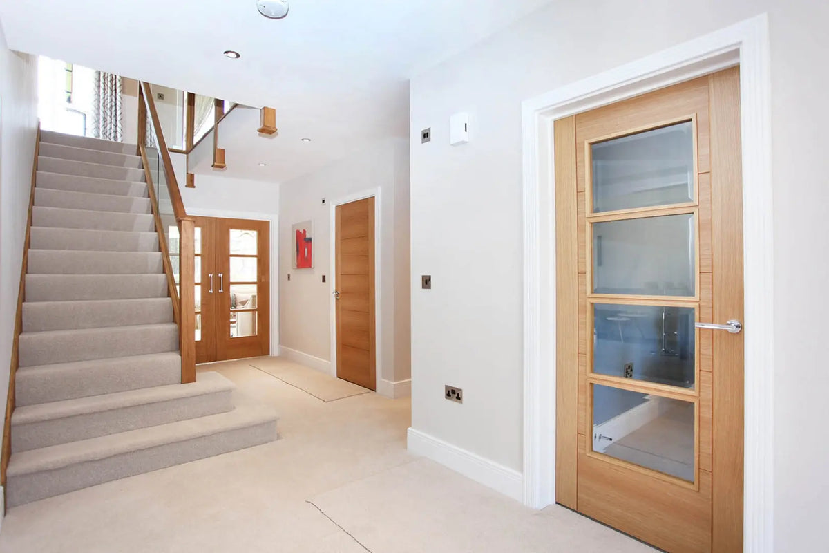 ISEO Quarter Cut Veneer Central 4 Light Glazed FD30