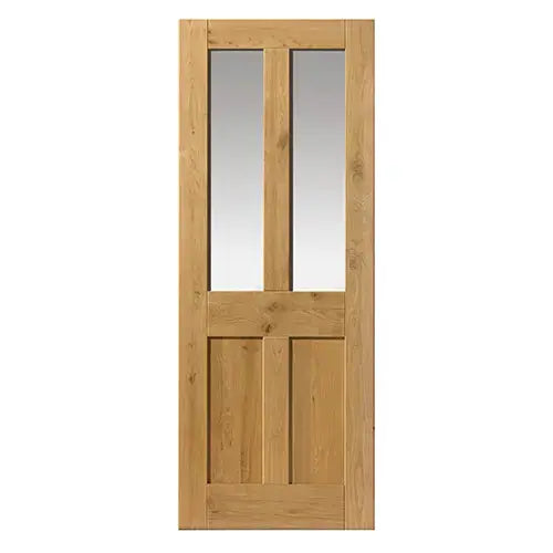 Rustic Oak 4 Panel Glazed Internal Door JB Kind