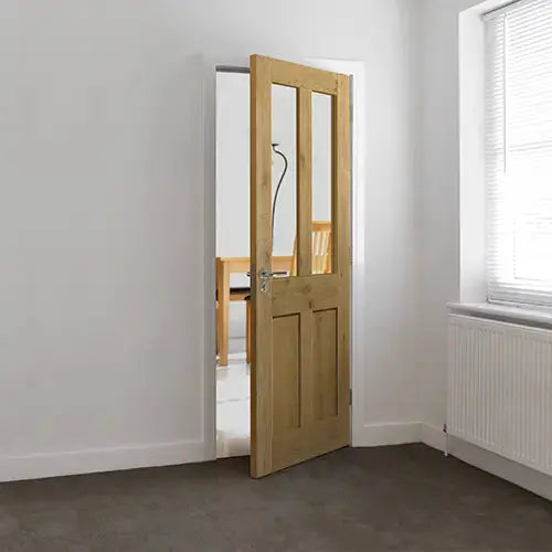 Rustic Oak 4 Panel Glazed Internal Door JB Kind