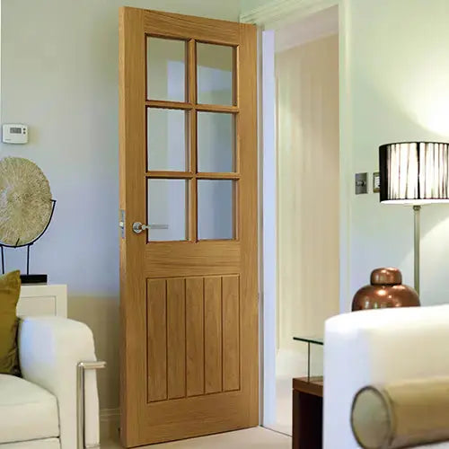 Pre-Finished Thames Oak 6 Light Internal Door JB Kind