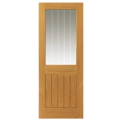Unfinished Thames Oak 1/2 Light Internal Door