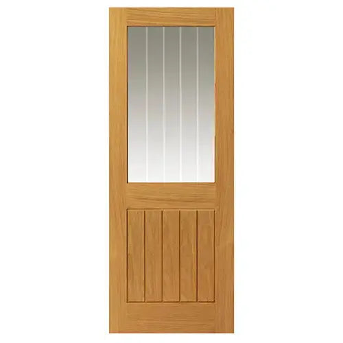 Unfinished Thames Oak 1/2 Light Internal Door JB Kind