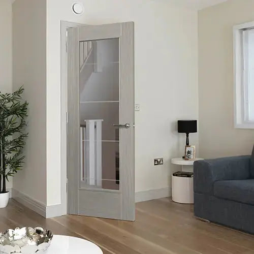 Tigris Light Grey Full Glazed Internal Door JB Kind