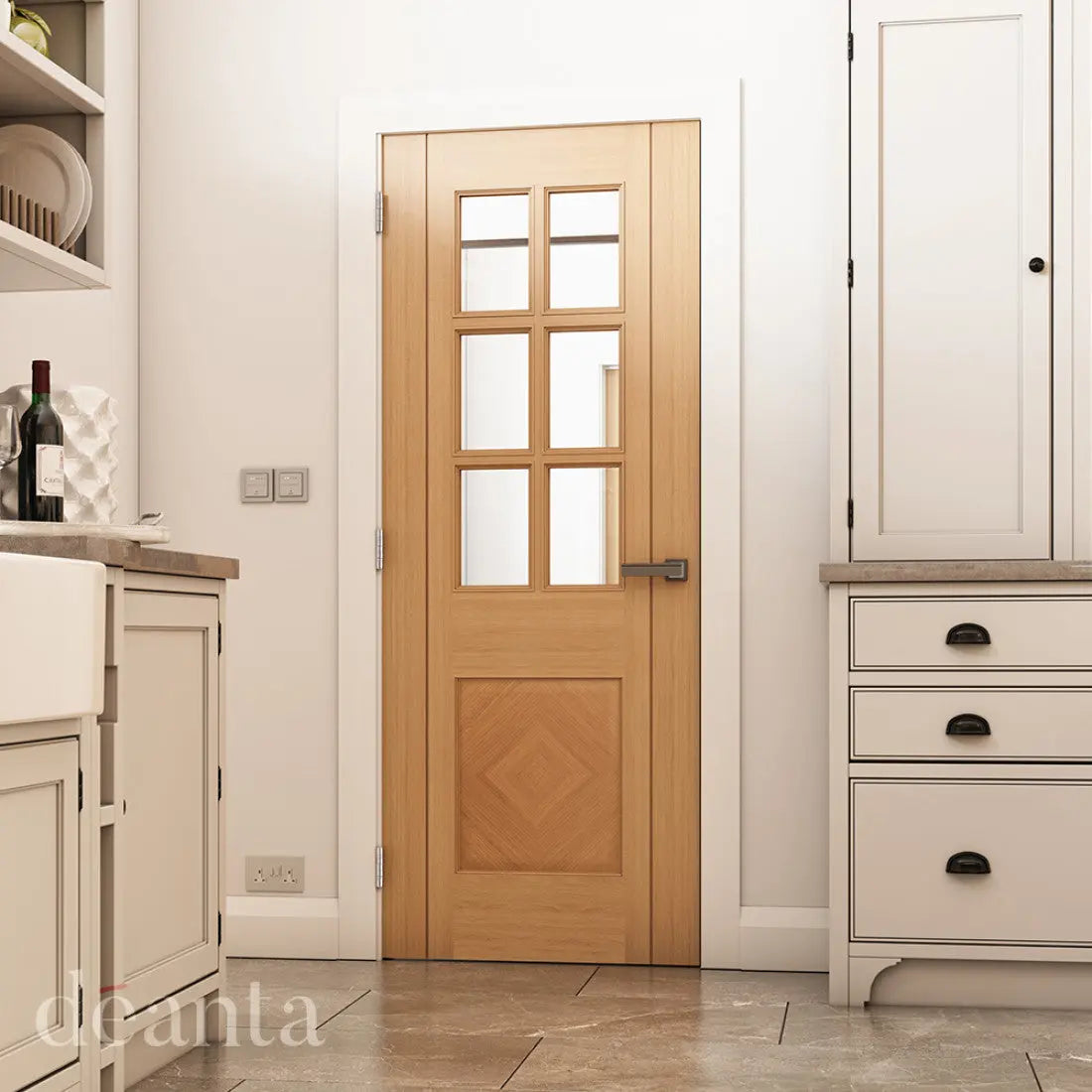 Kensington Prefinished Oak Bevelled Glaze FSC Internal Door
