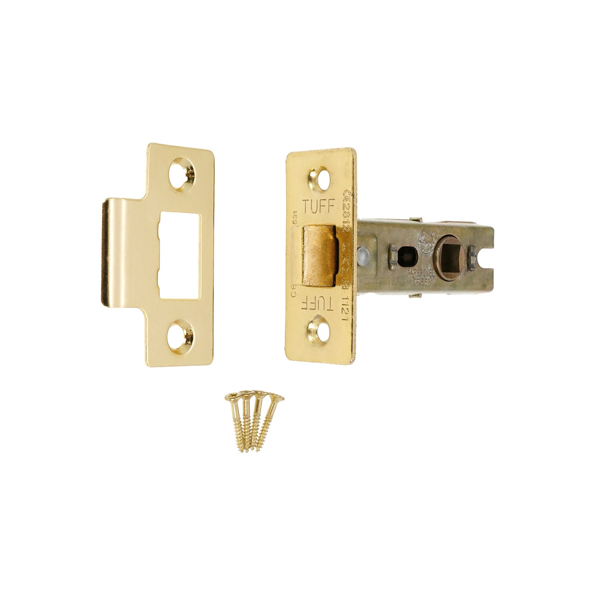 2.5" CE Bolt Through Tubular latch Electro Brass