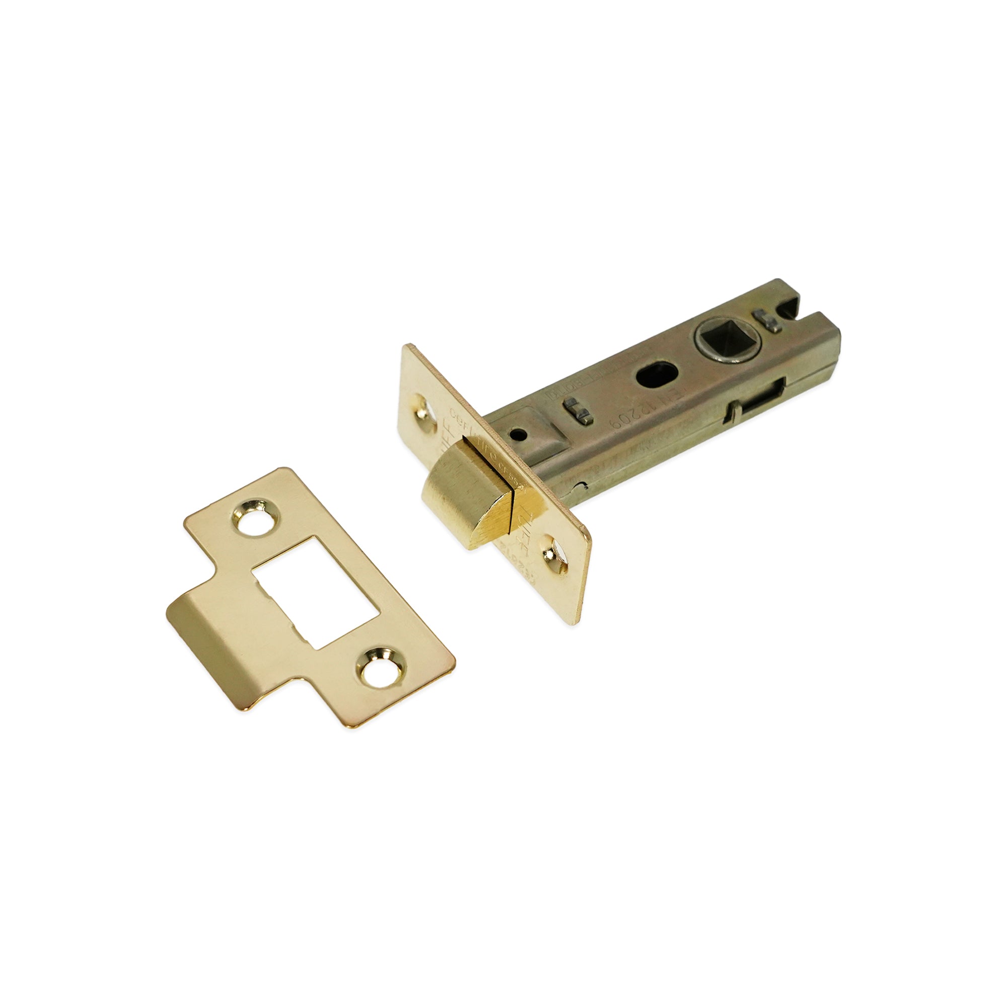 3" CE Bolt Through Tubular latch Electro Brass