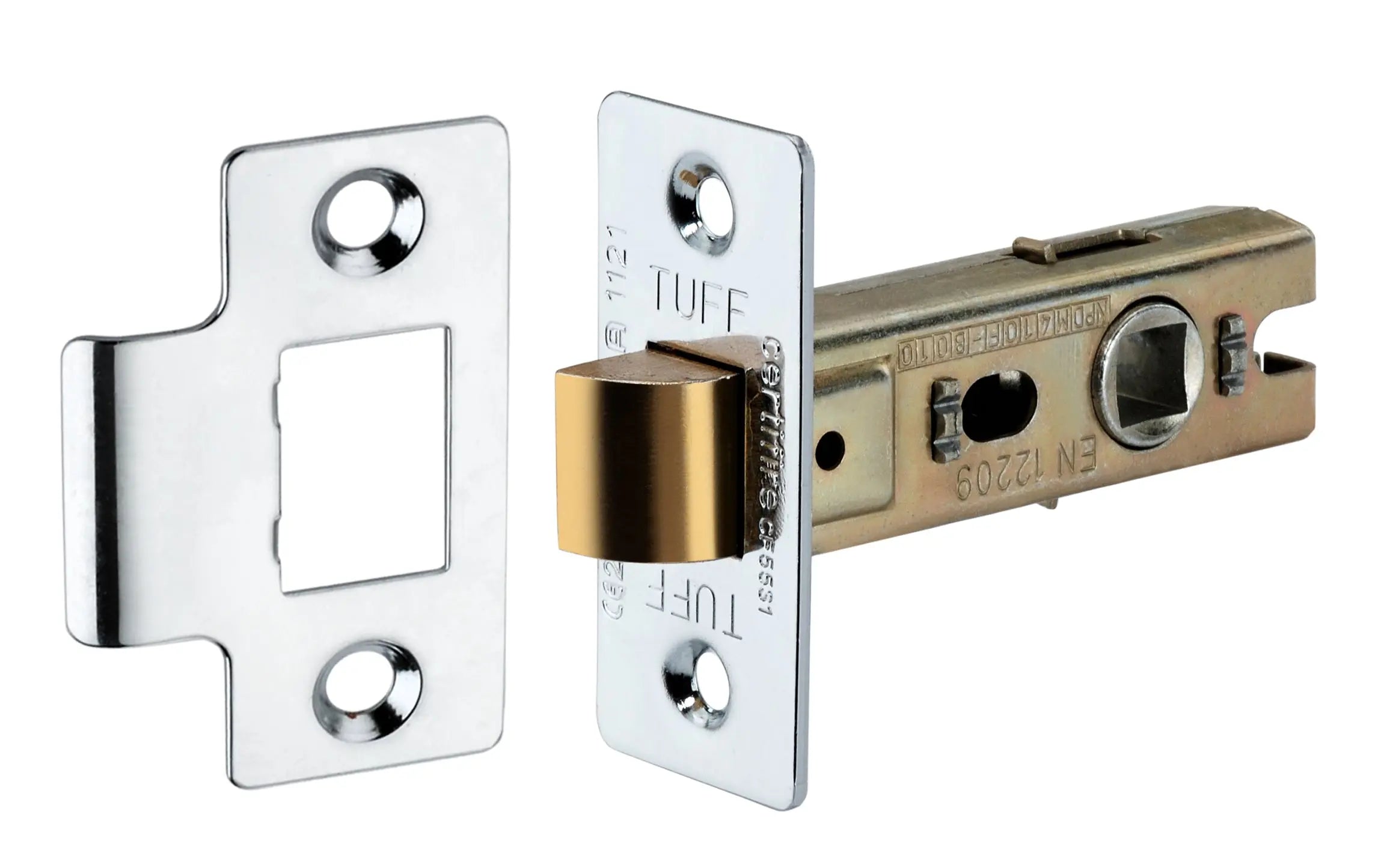 Bolt Through Tubular latch CE 4" - 100mm Polished Nickel Spira