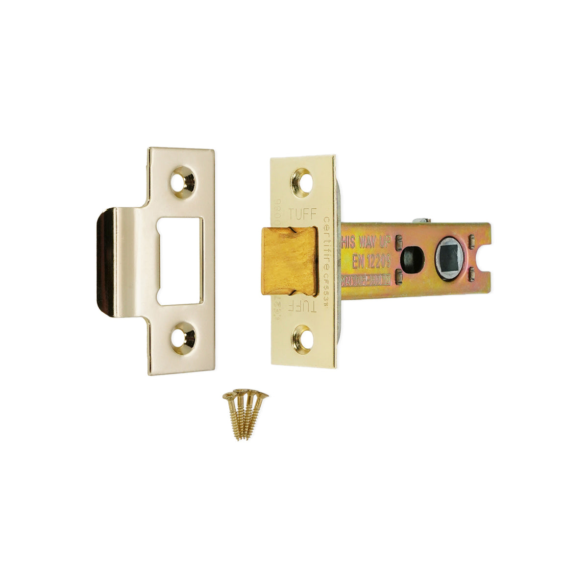 4" H/D Tubular Latch CE - Electro Brass