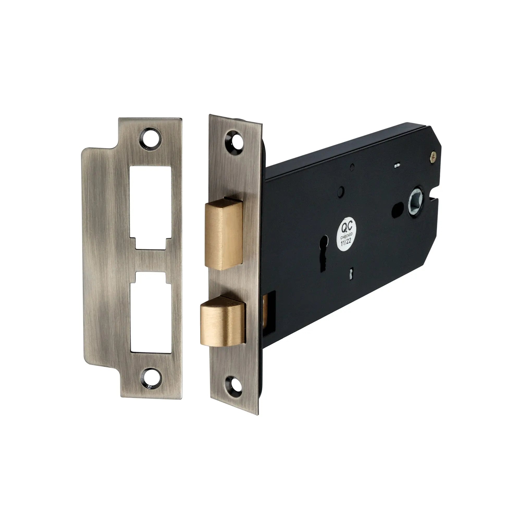 3 Lever Horizontal Sash Lock 6" Antique Brass Spira
