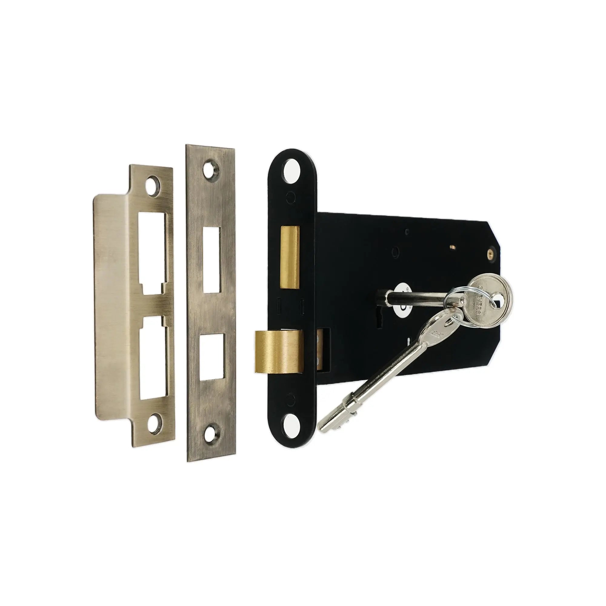 3 Lever Horizontal Sash Lock 6" Antique Brass Spira