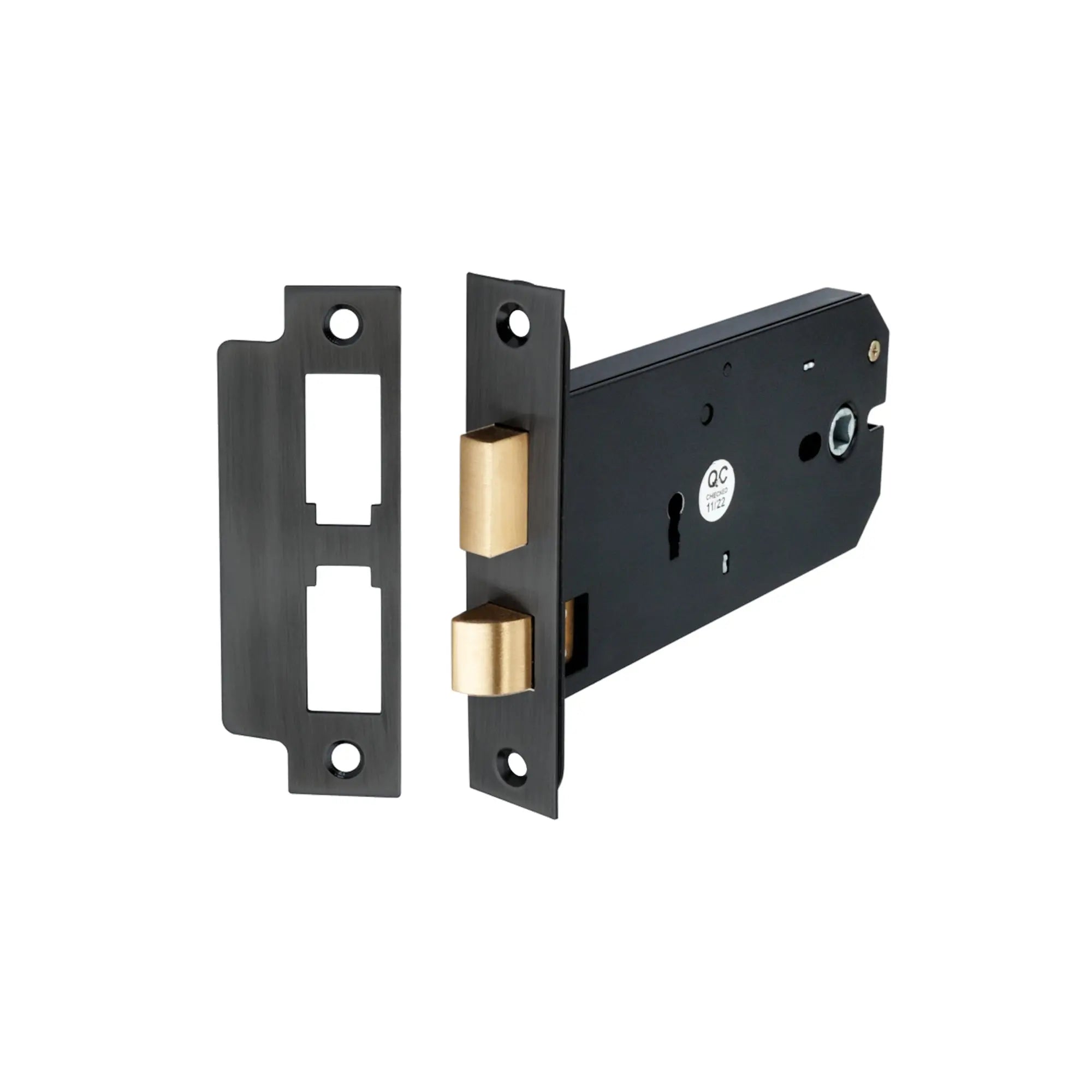 3 Lever Horizontal Sash Lock 6"- Matt Black Spira