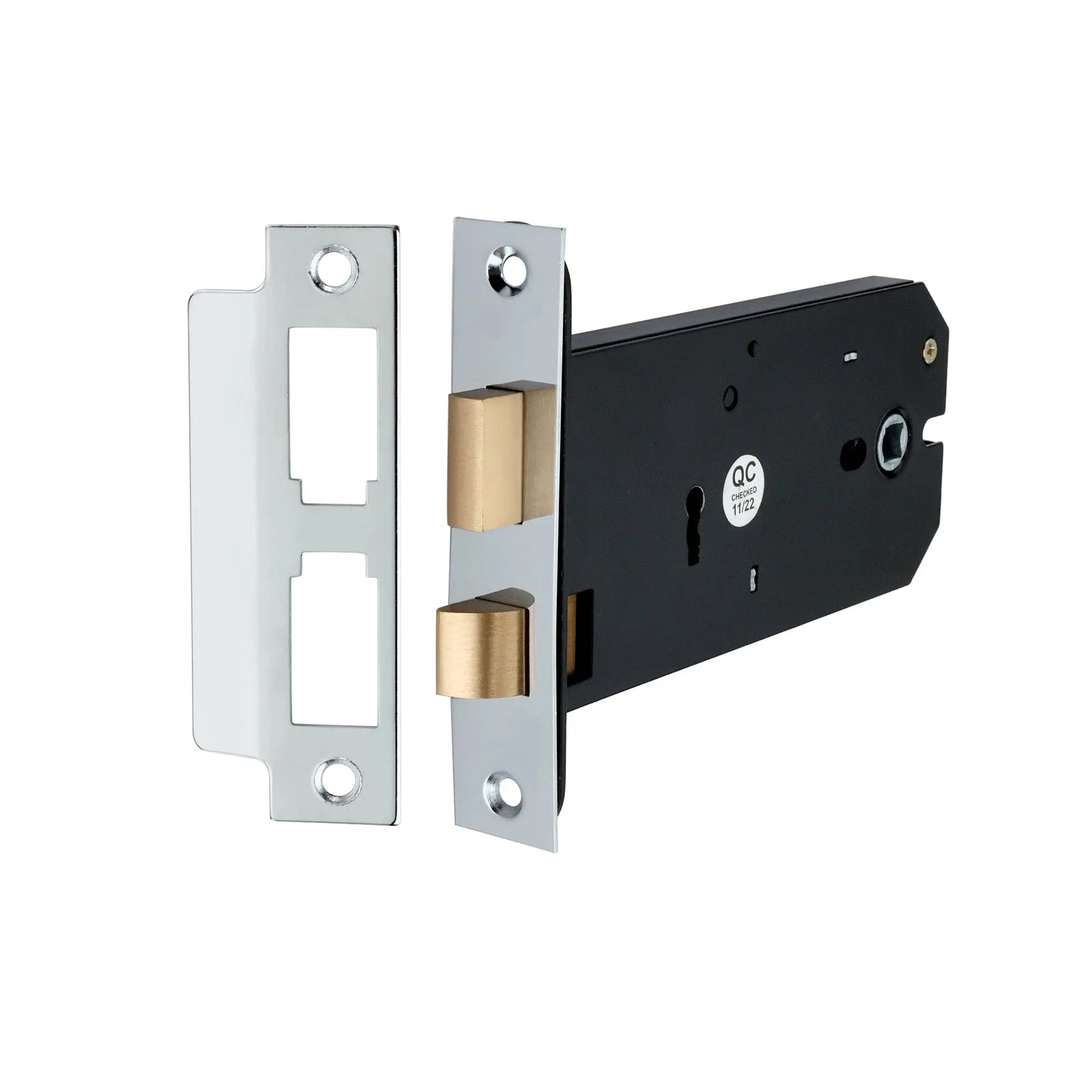 3 Lever Horizontal Sash Lock 6" Polished Chrome Spira