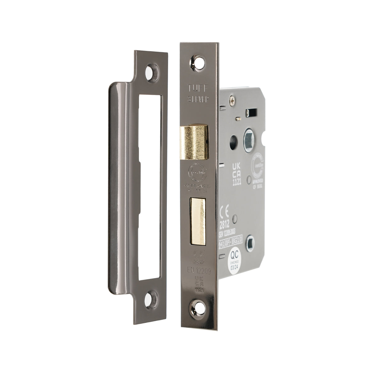 3" CE 3 Lever Bathroom Lock FD60 - Black Nickel