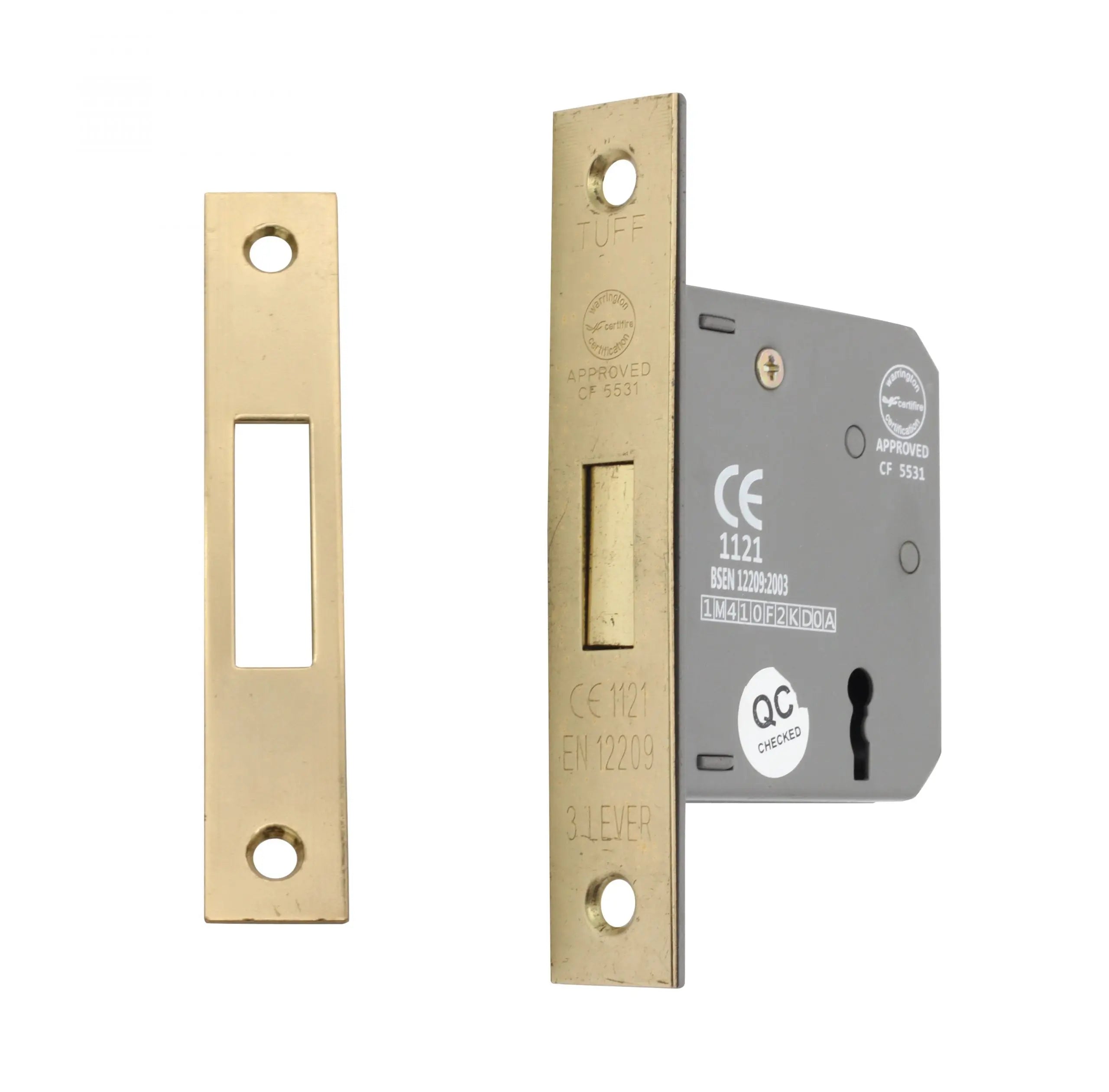 2.5" CE 3 Lever Dead Lock - Electro Brass Spira