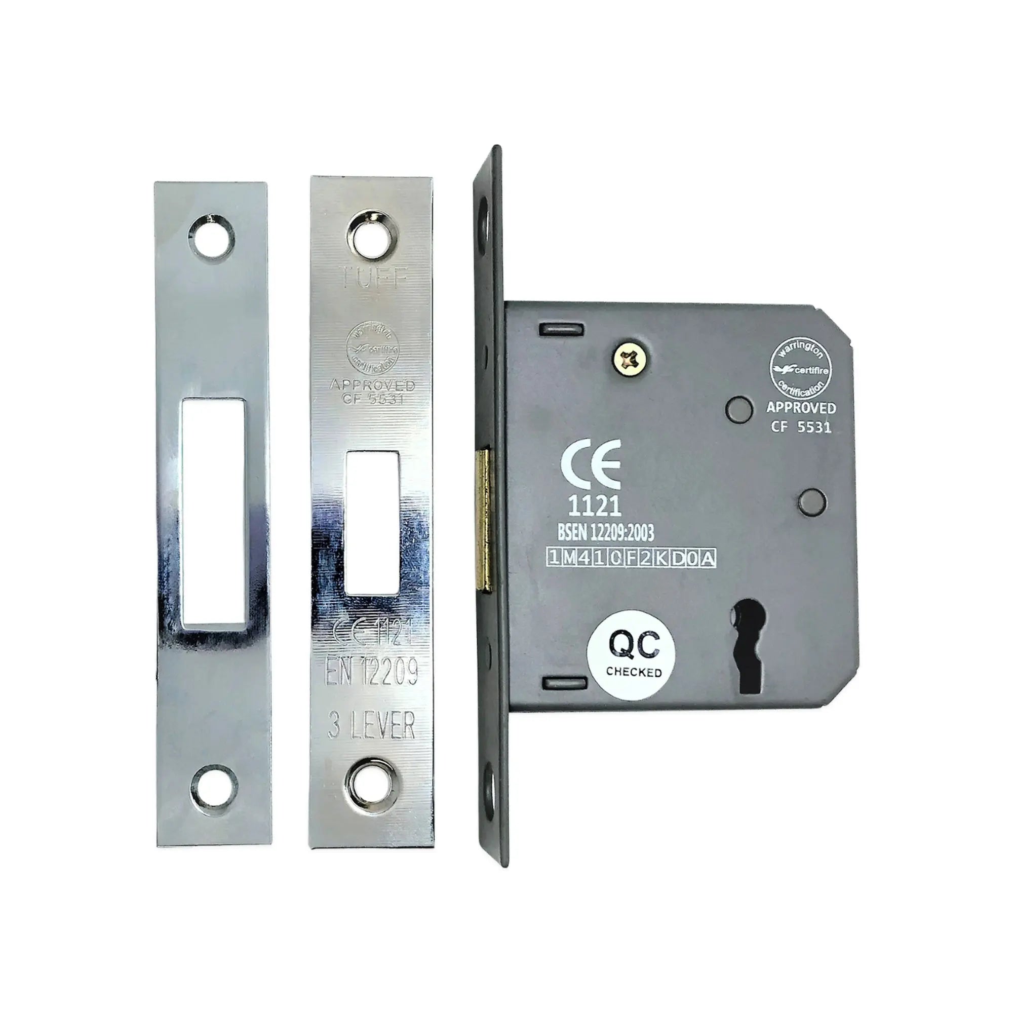 2.5" CE 3 Lever Dead Lock - Polished Chrome Spira