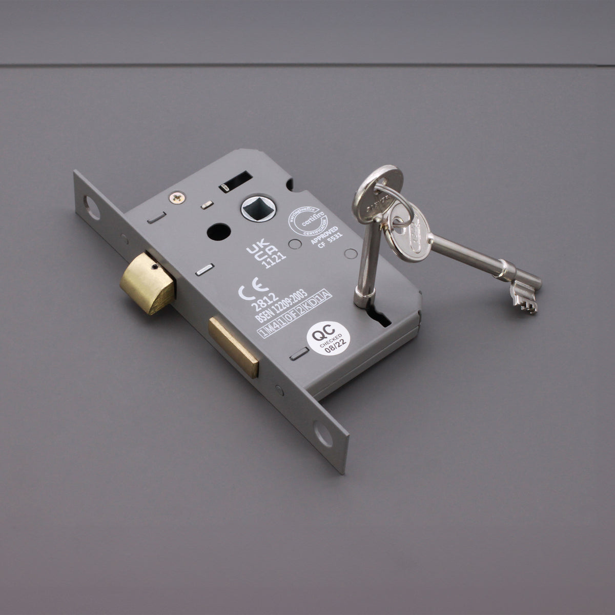 2.5" CE 3 Lever Mortice Sash Lock FD60 - Electro Brass
