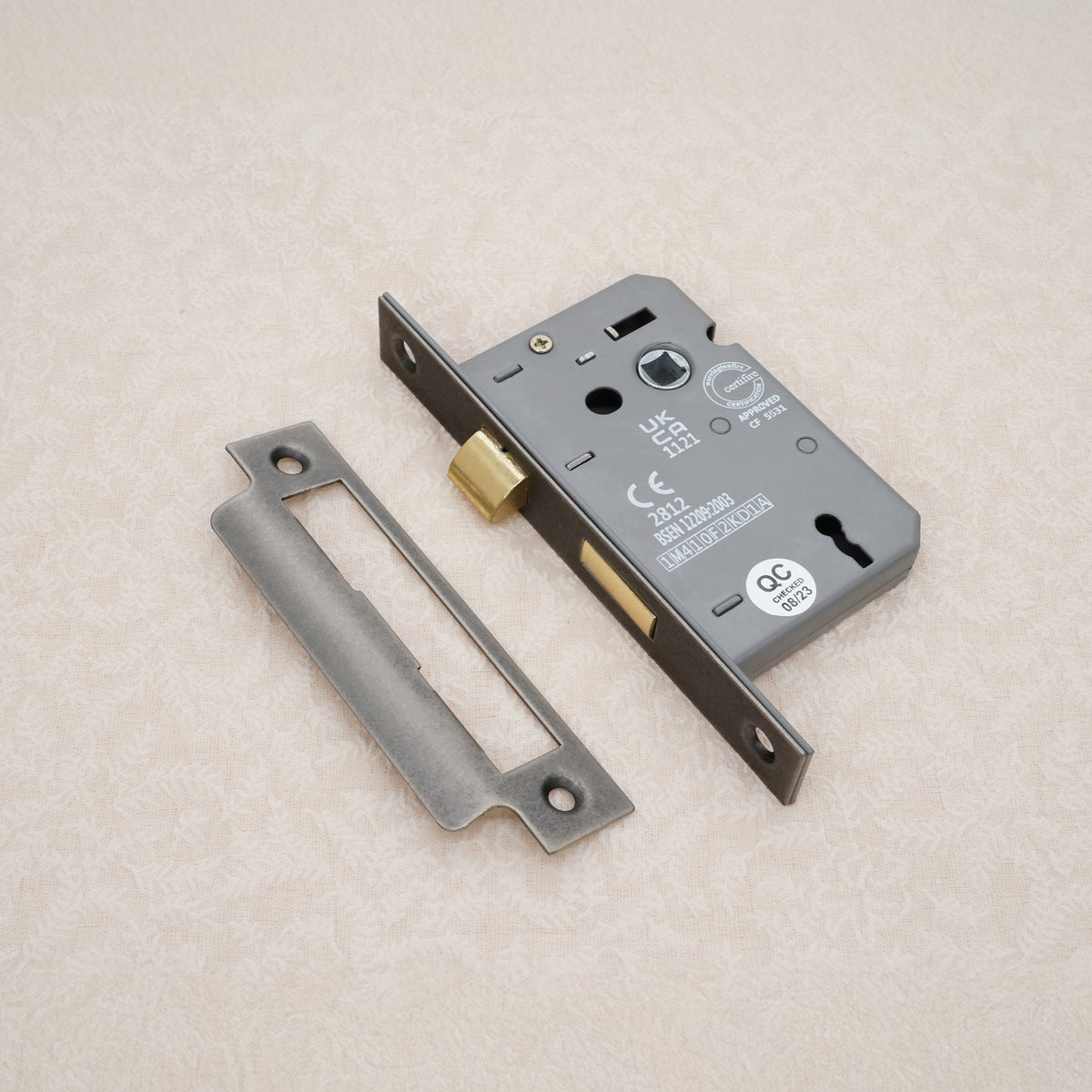 2.5" CE 3 Lever Mortice Sash Lock FD60 - Pewter
