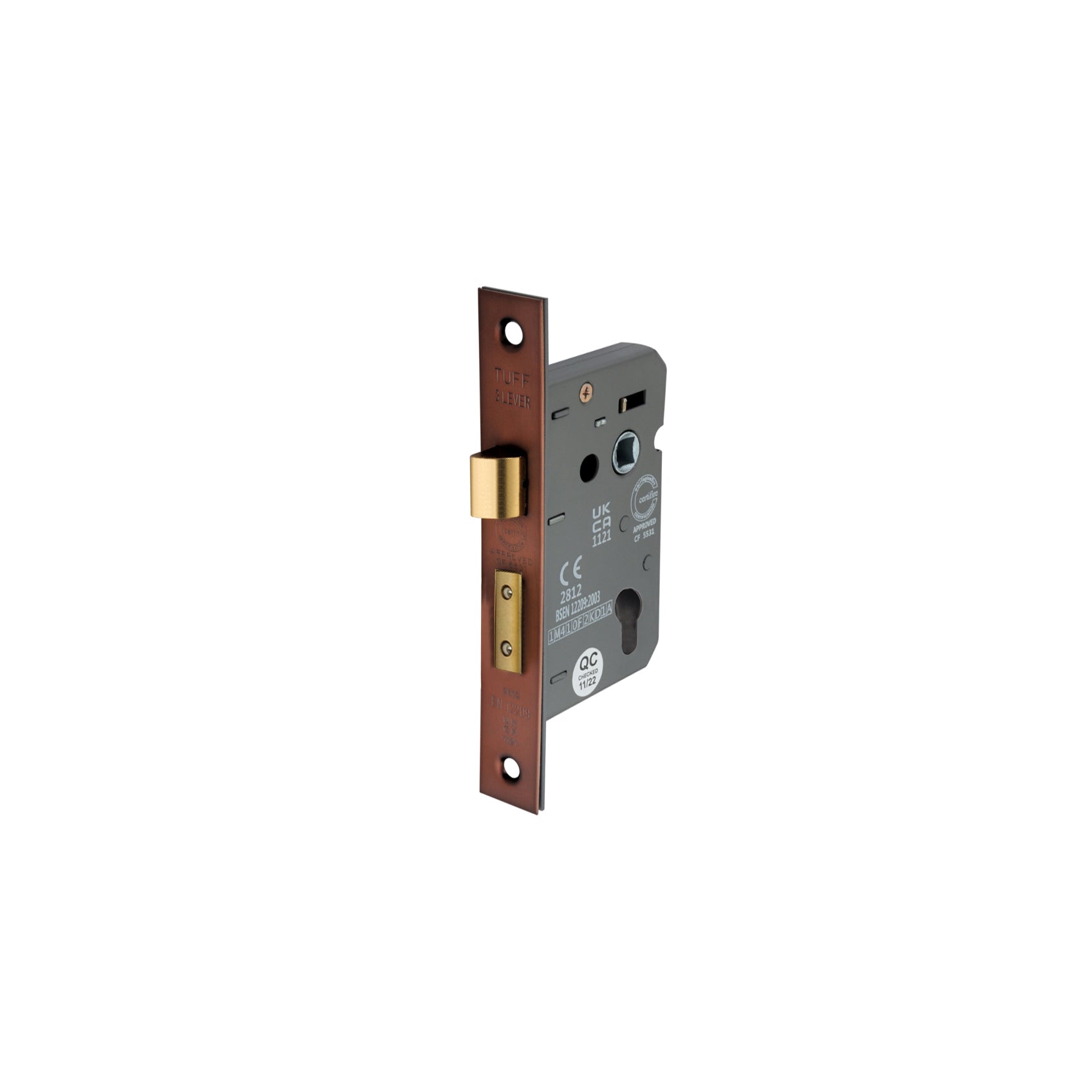 3" CE Euro Profile Mortice Sash Lock - Aged Bronze