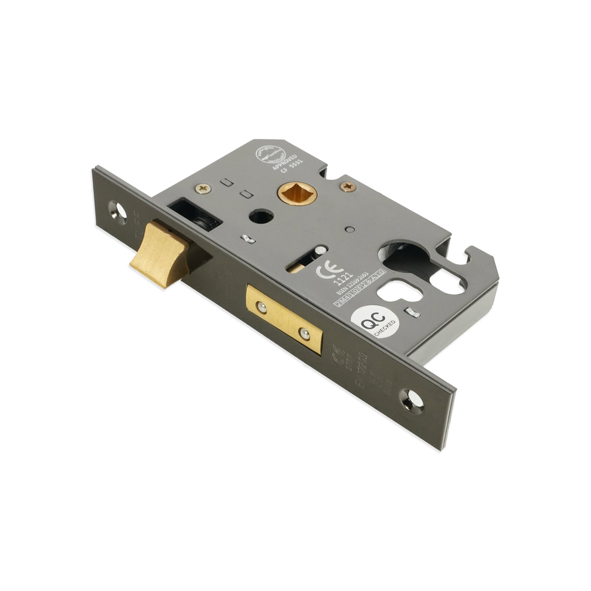 2.5" CE Euro Profile Mortice Sash Lock - Black Nickel