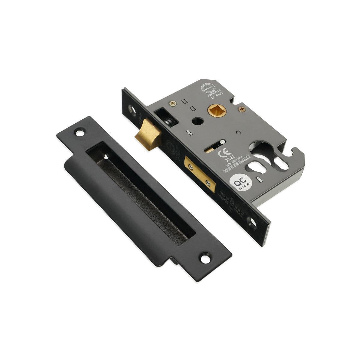 3" CE Euro Profile Mortice Sash Lock - Matt Black