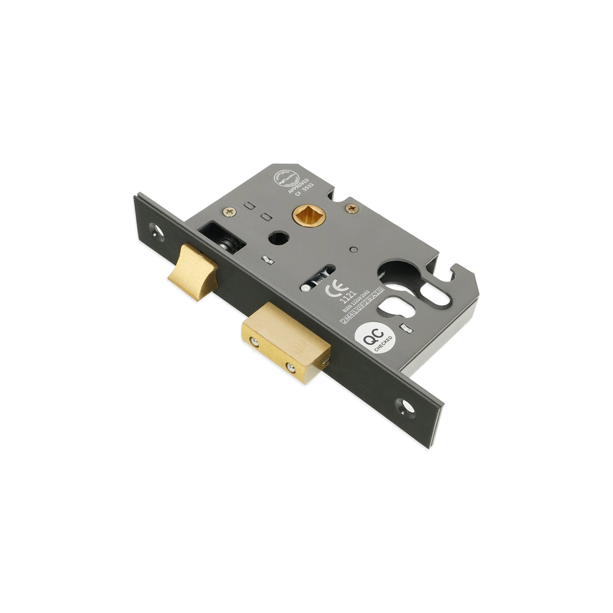 3" CE Euro Profile Mortice Sash Lock - Gunmetal Grey