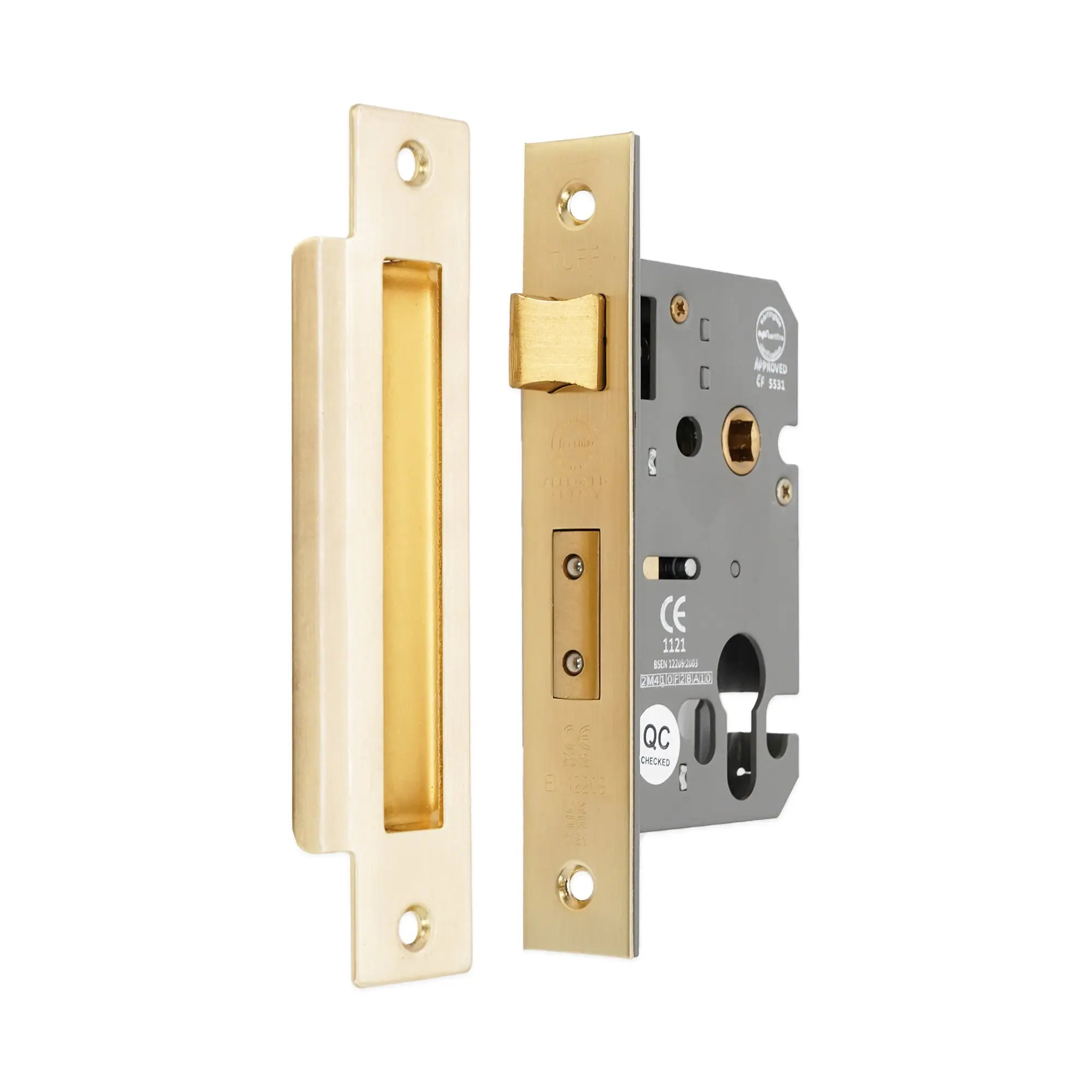 3" CE Euro Profile Mortice Sash Lock - Satin Brass Spira