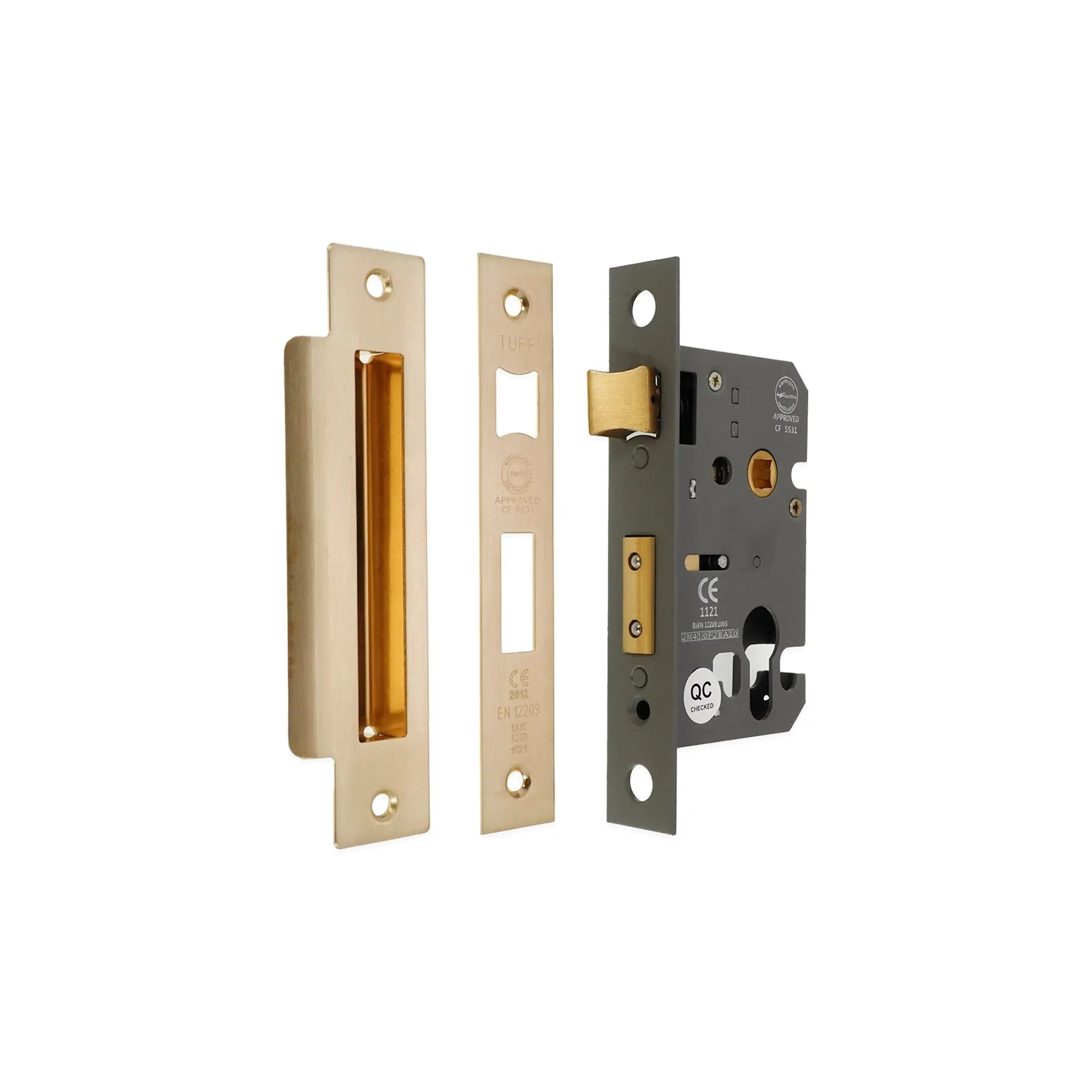 3" CE Euro Profile Mortice Sash Lock - Satin Brass Spira
